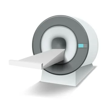 Clean White MRI Machine Isolated Ilustração Stock
