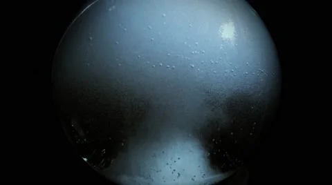 Clean White Mushroom of Bubbles in Black Water of Flask Stock Footage 61316893