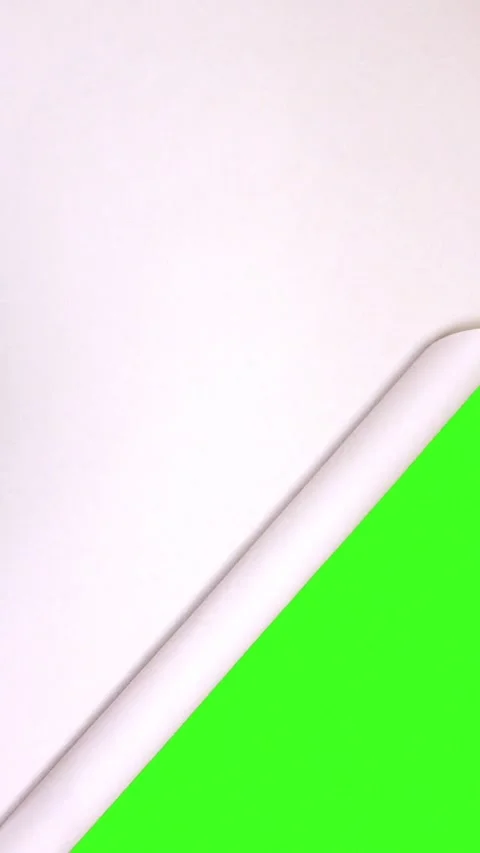 Clean White Page Turn Transition — Paper Flip Reveal Green Screen Background Video stock 324802882