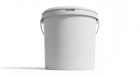 Clean white paint bucket container with handle ideal for product mockups an.. Stock Illustration