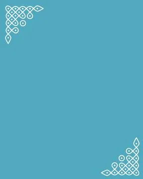 Clean white patterns adorn turquoise corners 库存插图