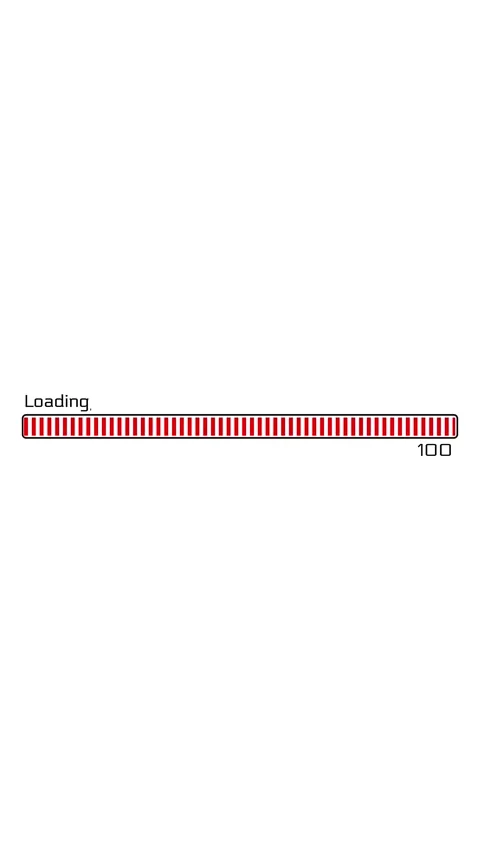 Clean white progress bar red segmented loading blocks, thin outline, and interfa Stock Footage 340413168