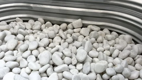 Clean White Rocks in Window Well Stock Footage 323519567