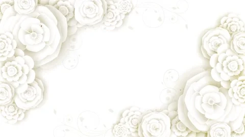 Clean White Romantic Flower Background Classic Wedding Background Effect Stock Footage 171781659