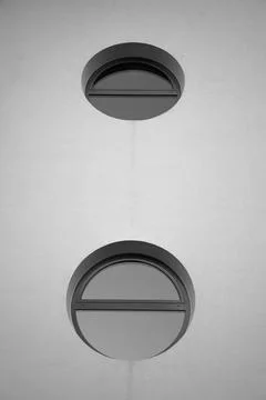 Clean White round window in black and white Fotos de archivo