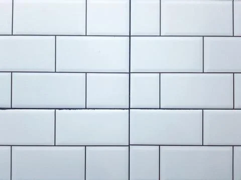Clean White Subway Tile Wall Surface Texture Background Stock Photos
