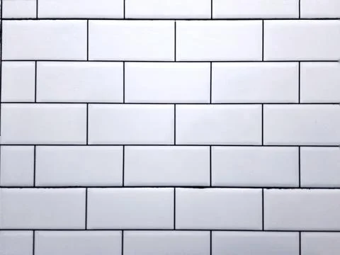 Clean White Subway Tile Wall Surface Texture Background Stock Photos