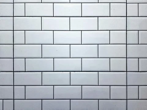 Clean White Subway Tile Wall Surface Texture Background Stock Photos