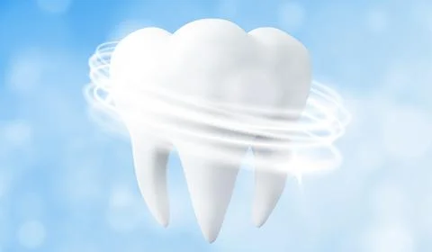 Clean white tooth surrounded by swirling lines Stock Illustration