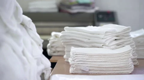 Clean white towels Stock Footage 64756970