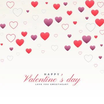 Clean white valentine's day background with hearts pattern Illustrazione stock