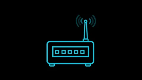 Clean WiFi Router Animation with Frequency Wave Signals Video stock 311731954