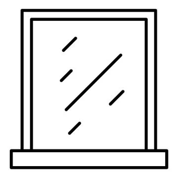 Clean window icon, outline style Stock Illustration