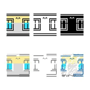 Clean windows top lighting color icon vector Illustrazione stock