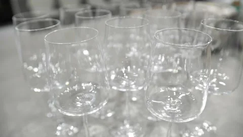 Clean wine glasses.  Stock Footage 171463013