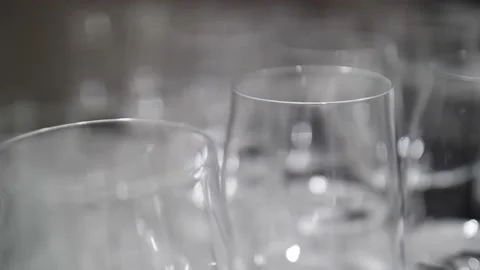 Clean wine glasses Video stock 237702751