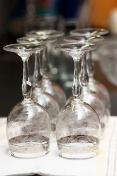 Clean wineglasses Stock Photos