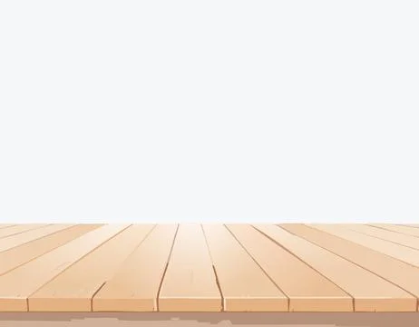 Clean wooden plank surface with light blue background and soft lighting, id.. Stock Illustration