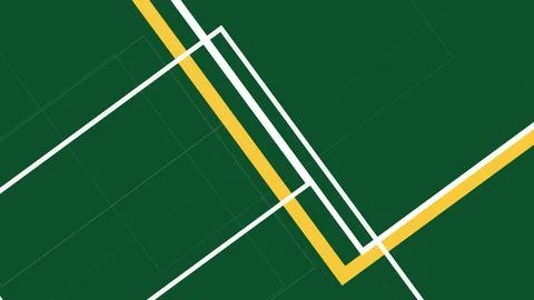 Clean yellow and ivory pathways form sharp overlapping angles on a deep gre.. Stock Illustration