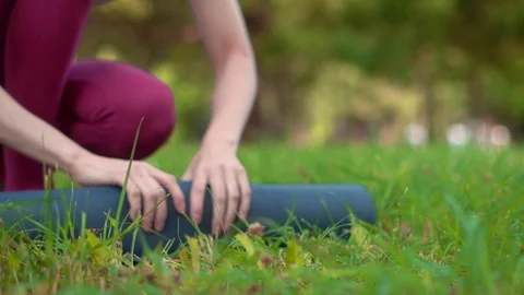To clean a yoga Mat Stock Footage 92020764