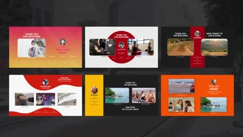 Clean Youtube End Screens After Effects stock