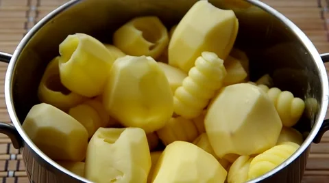 Cleaned raw potatoes Stock Footage 48191738