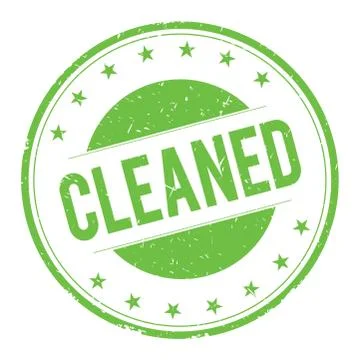 CLEANED stamp sign Stock Illustration