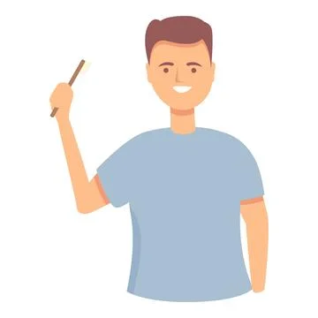 Cleaned teeth icon cartoon vector. Child brush Stock Illustration