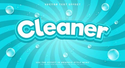 Cleaner editable text effect Template Stock Illustration