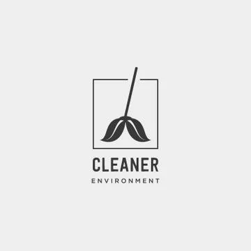 Cleaner green environment simple logo template vector illustration Stock Illustration
