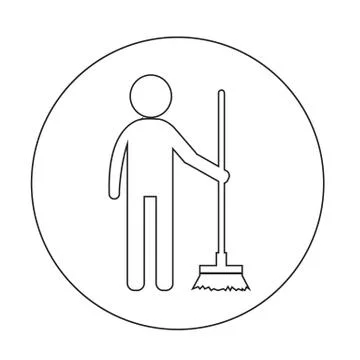 Cleaner Man icon Stock Illustration