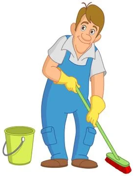 Cleaner man Illustrazione stock
