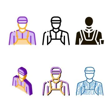 Cleaner profession icon stylized vector outline Stock Illustration