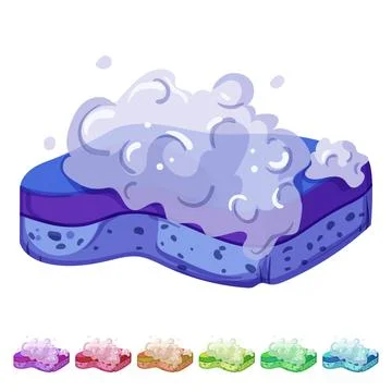 Cleaner sponge kitchen cartoon vector graphic Stock Illustration