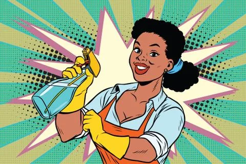 Cleaner with spray head for washing Stock Illustration