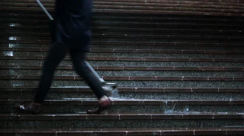 Cleaner on stairs Stock Footage 12307233