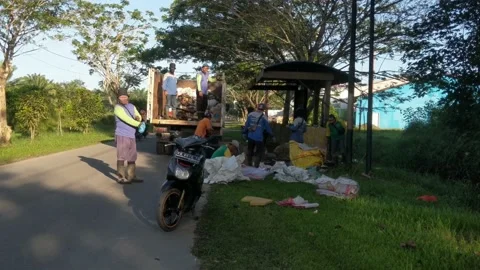 Cleaners picking up trash Stock Footage 236745042