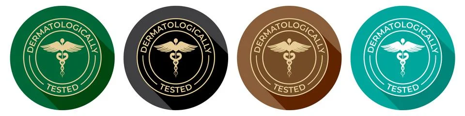 Cleanical Dermatologically tested set icon. Dermatology, dermatologist, cli.. Ilustração Stock