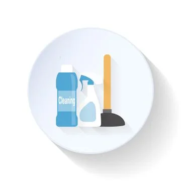 Cleaning accessories flat icon Stock Illustration