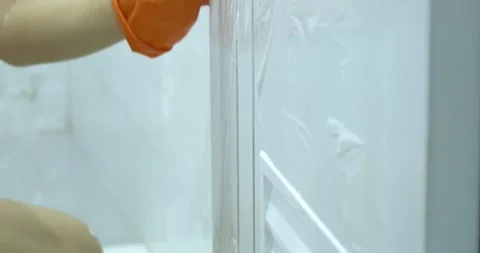 Cleaning action in bathroom home environment hygiene importance Stock Footage 340875530