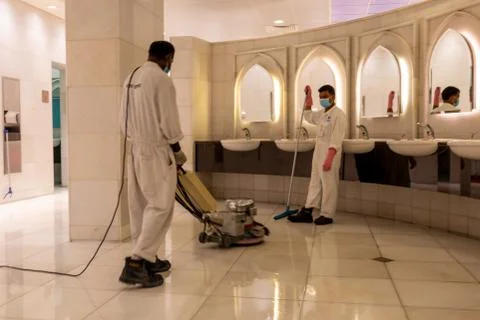 Cleaning and sanitizing services during coronavirus - covid19 outbreaks Stock Photos