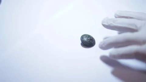 Cleaning antique Old Buttons  Video stock 70519130