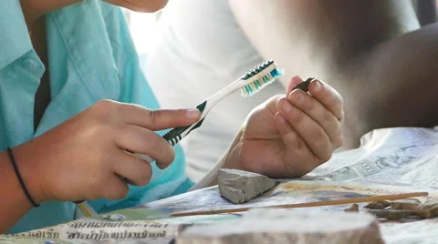 Cleaning for antiques. Stock-Footage 53858344