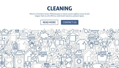 Cleaning Banner Design Illustrazione stock