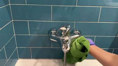 Cleaning the bathroom Stock Footage 276835371