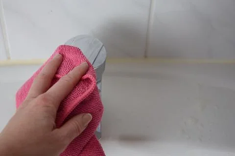 Cleaning the bathroom Stock Photos