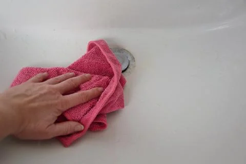 Cleaning the bathroom Stock Photos