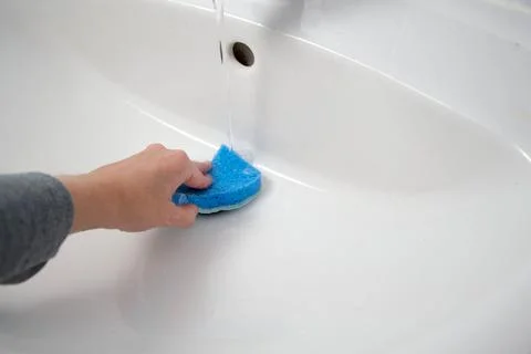 Cleaning the bathroom Stock Photos
