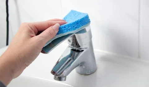 Cleaning the bathroom Stock Photos