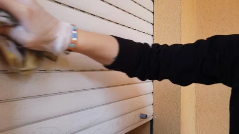 Cleaning Blinds In House 스톡 동영상 126399229